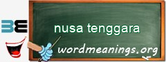 WordMeaning blackboard for nusa tenggara